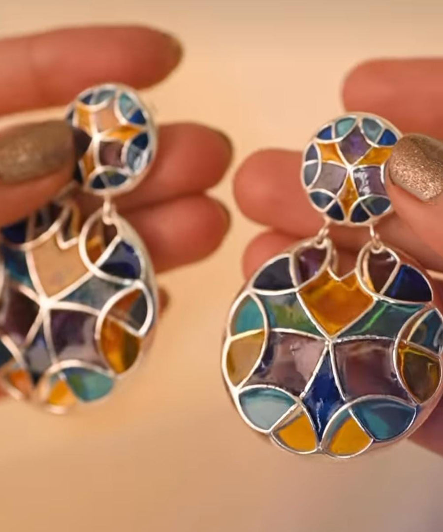 A pair of tarnish free long earring from Kaleidoscope collection by Manner India.