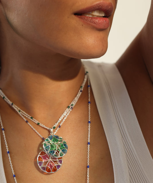 Rama Green Kaleidoscope Treasure Pendant