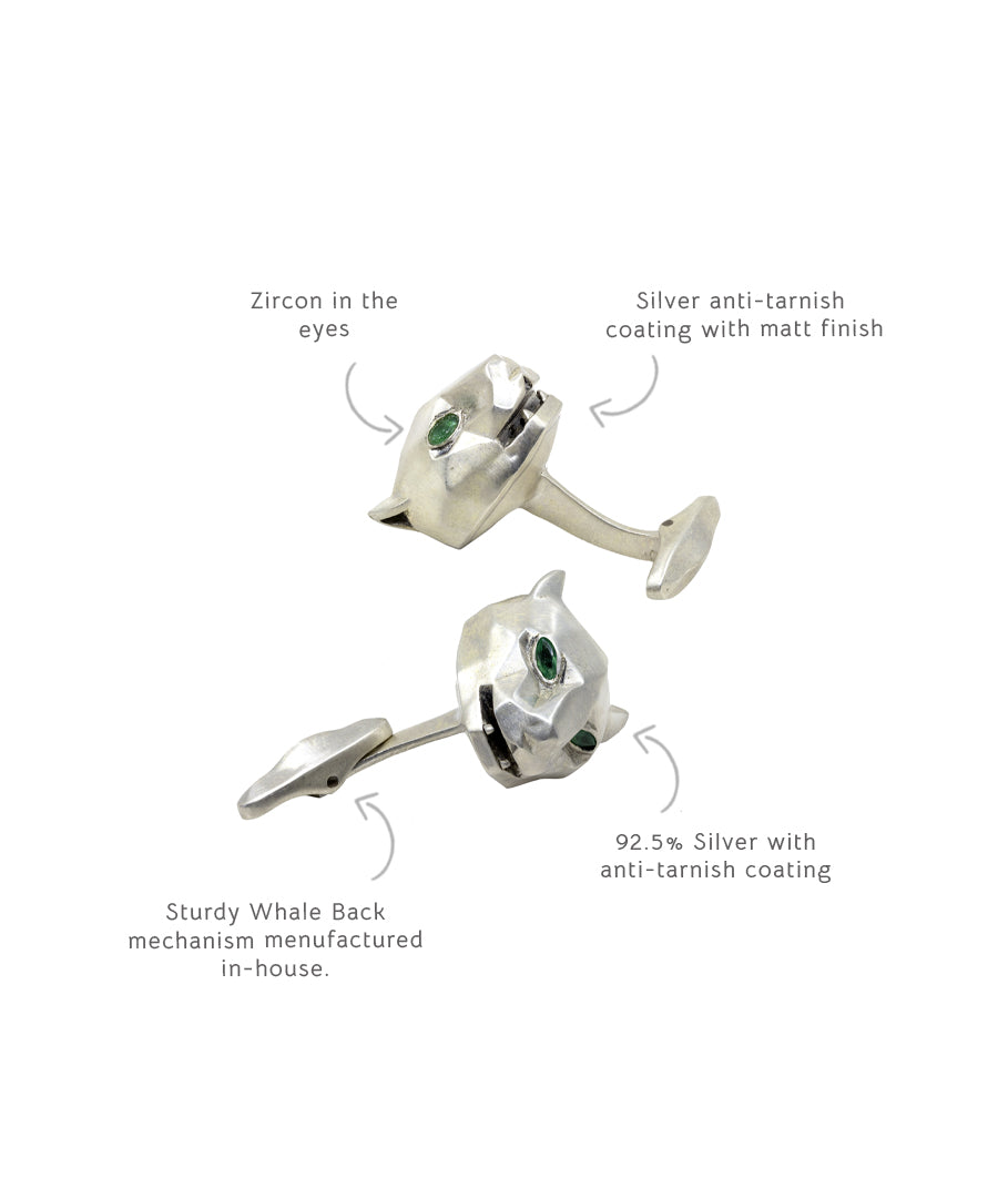 Silver Untamed Panther Cufflinks