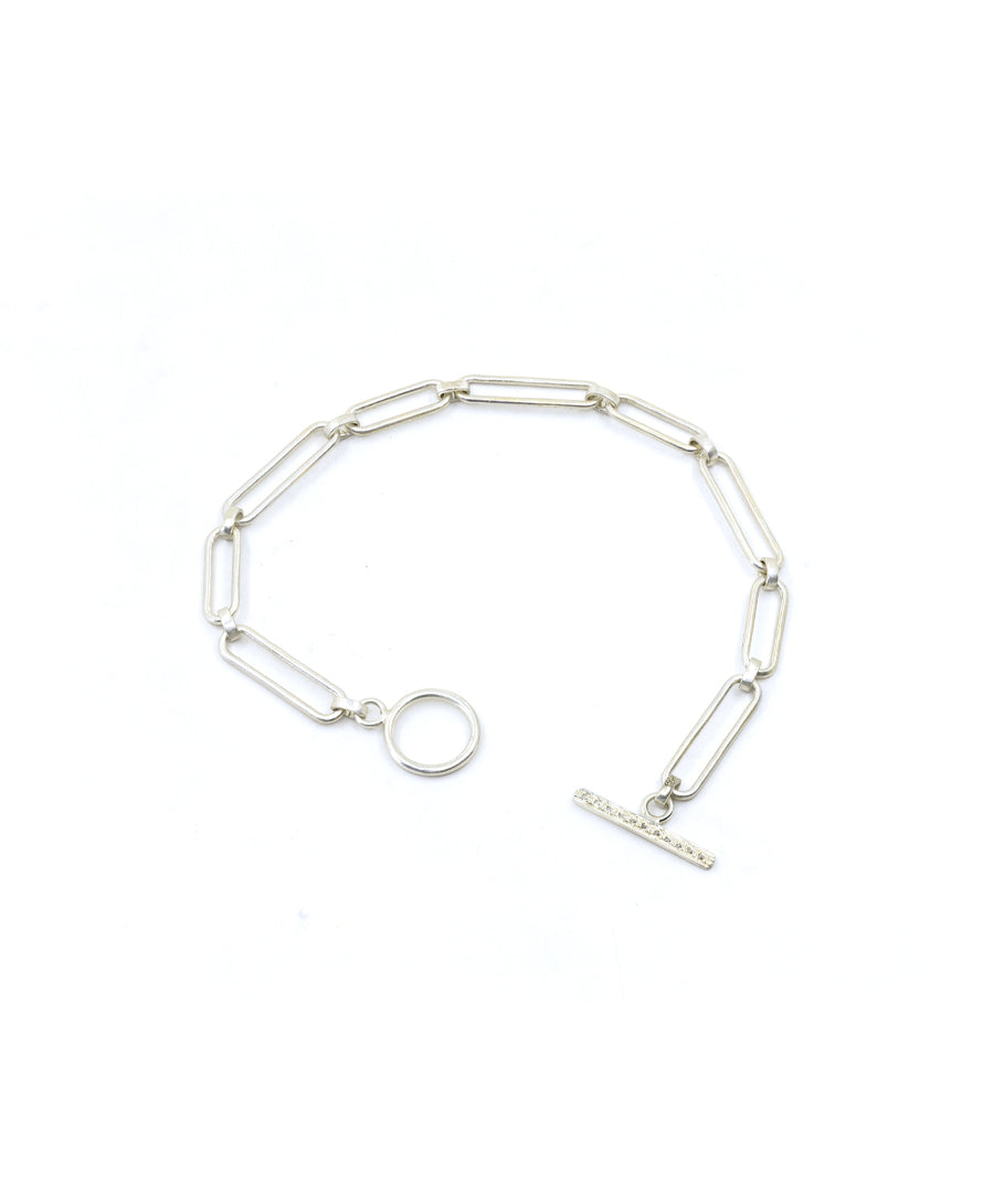 Silver Paperclip Chain Bracelet