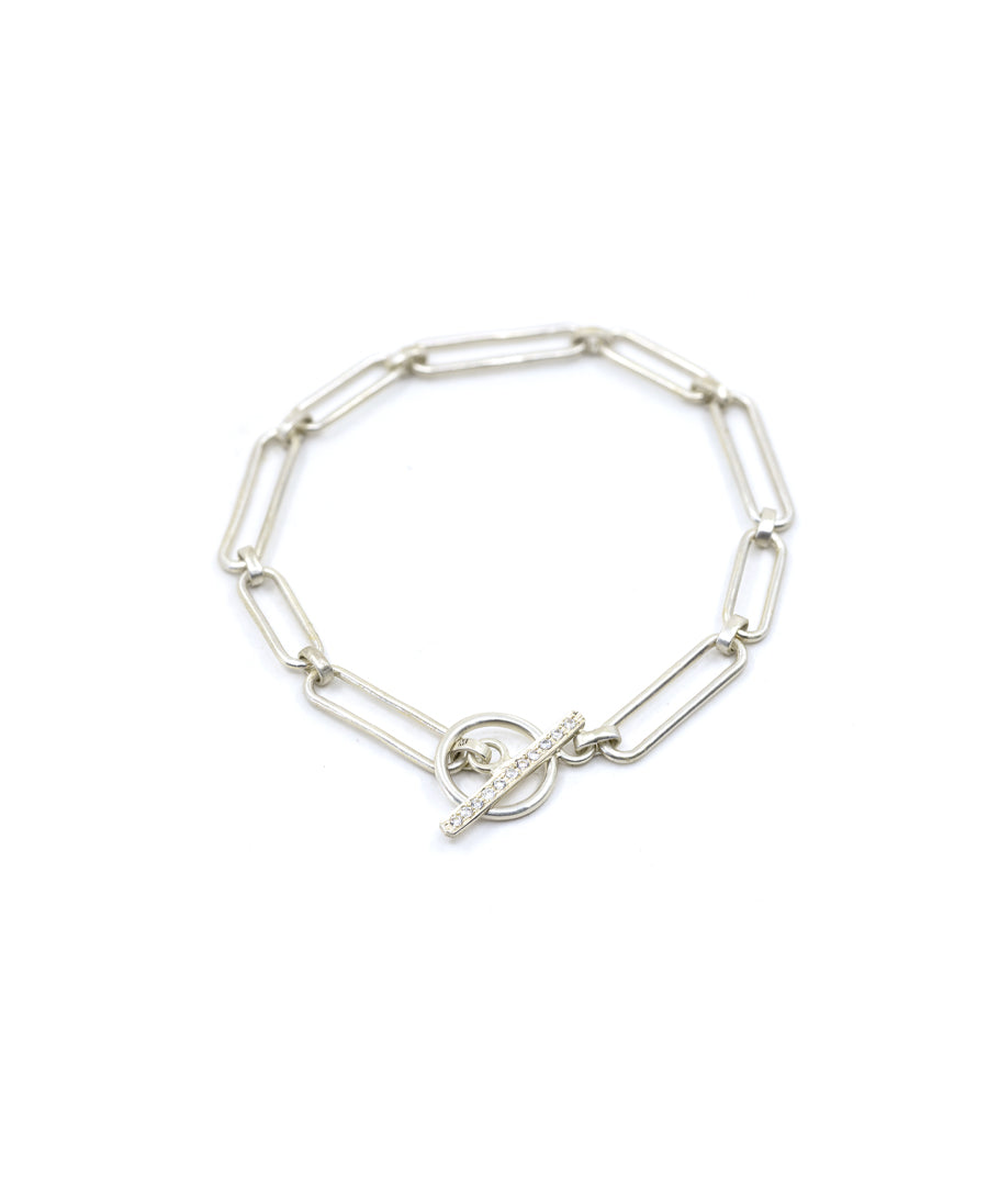 Silver Paperclip Chain Bracelet