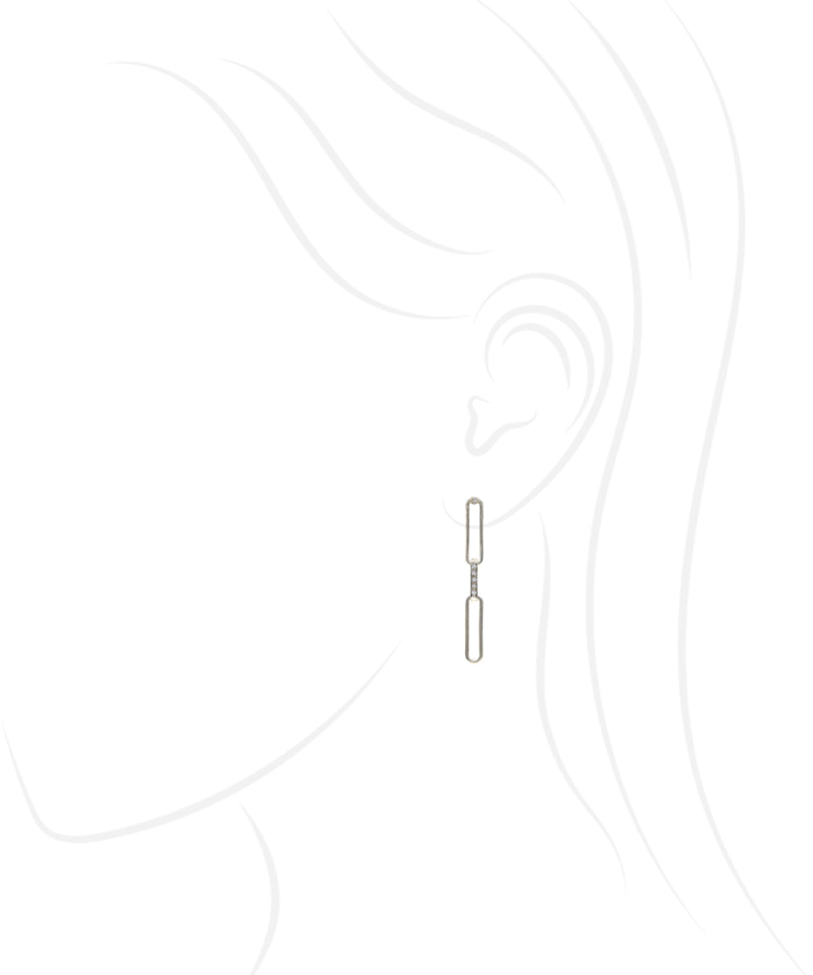 Silver Untamed Paperclip Chain Earrings
