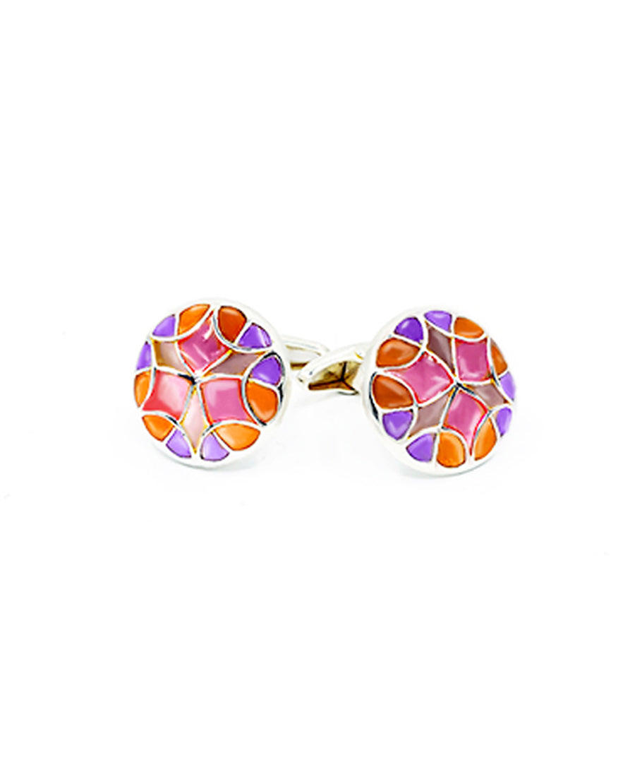 Rust Pink Kaleidoscope Cufflinks