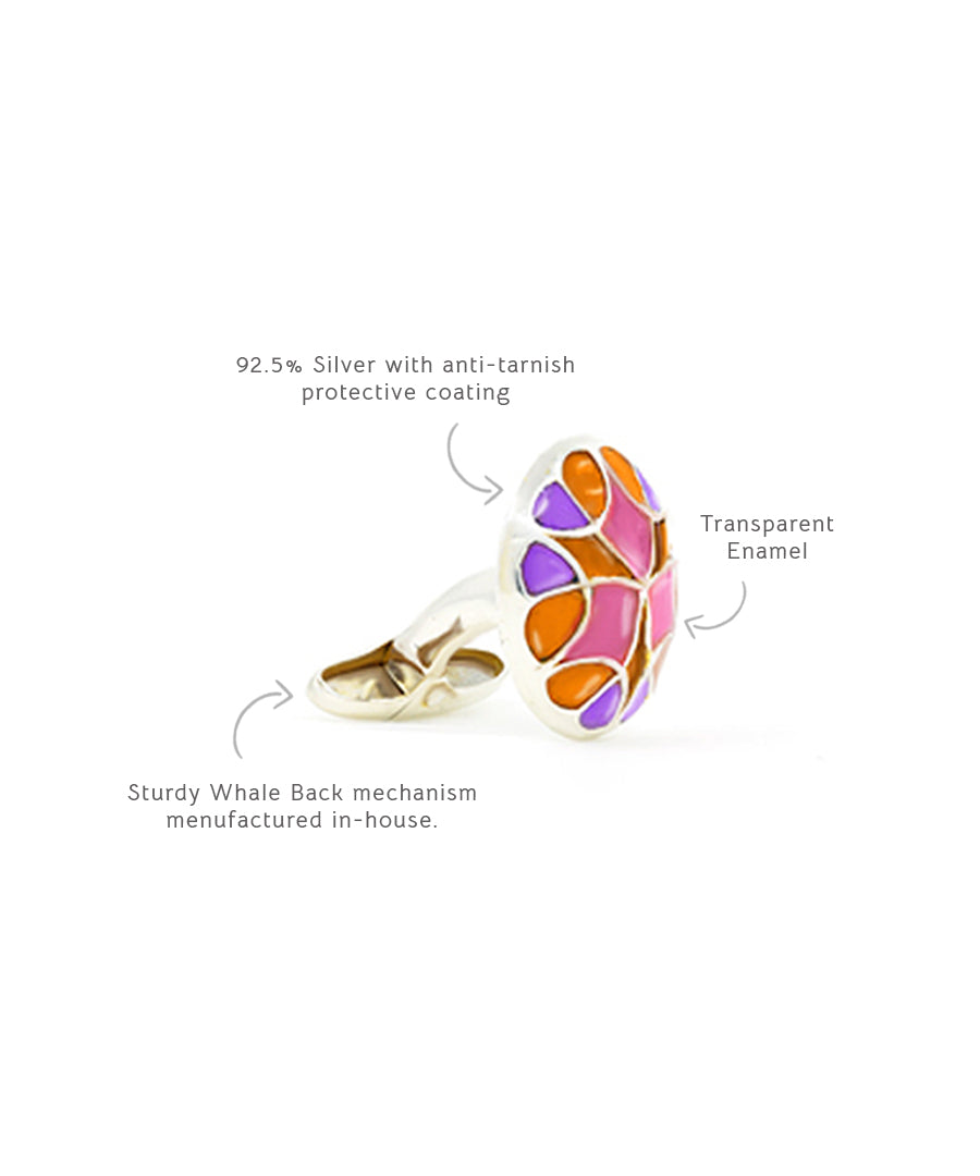 Rust Pink Kaleidoscope Cufflinks