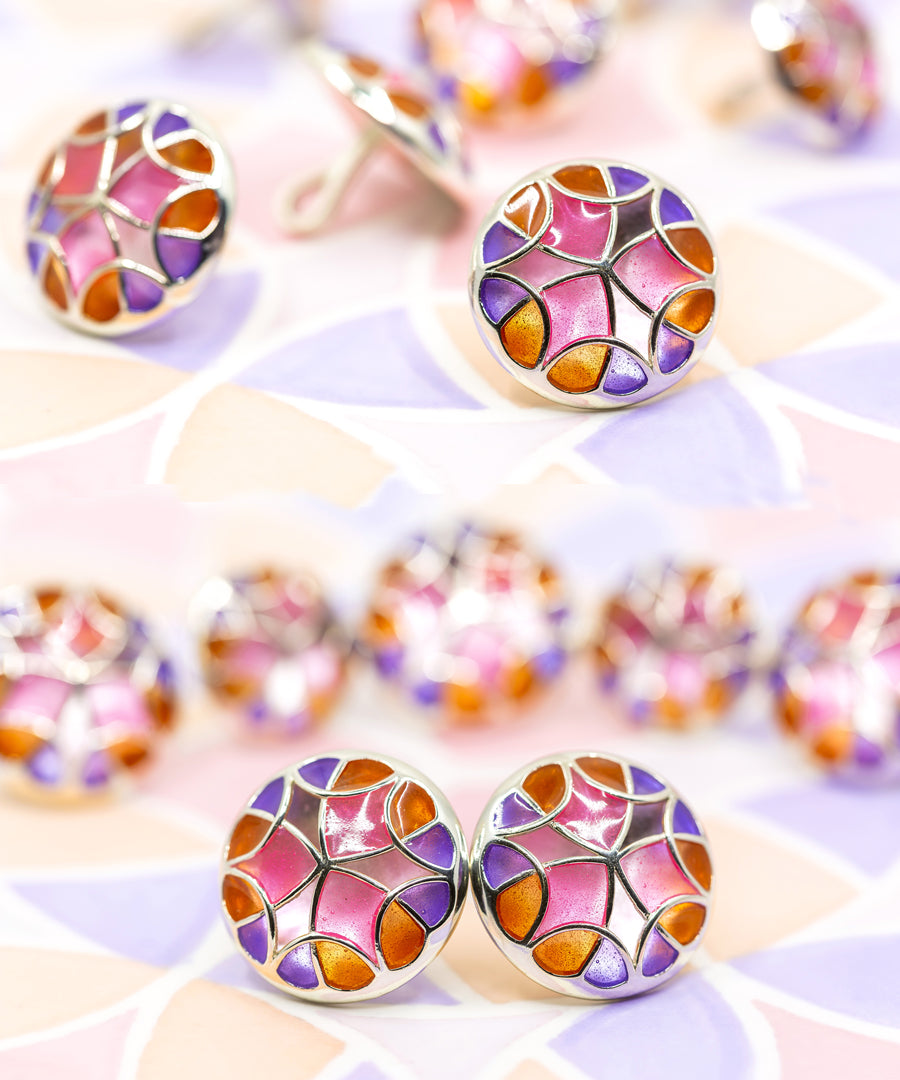 Rust Pink Kaleidoscope Sherwani Buttons