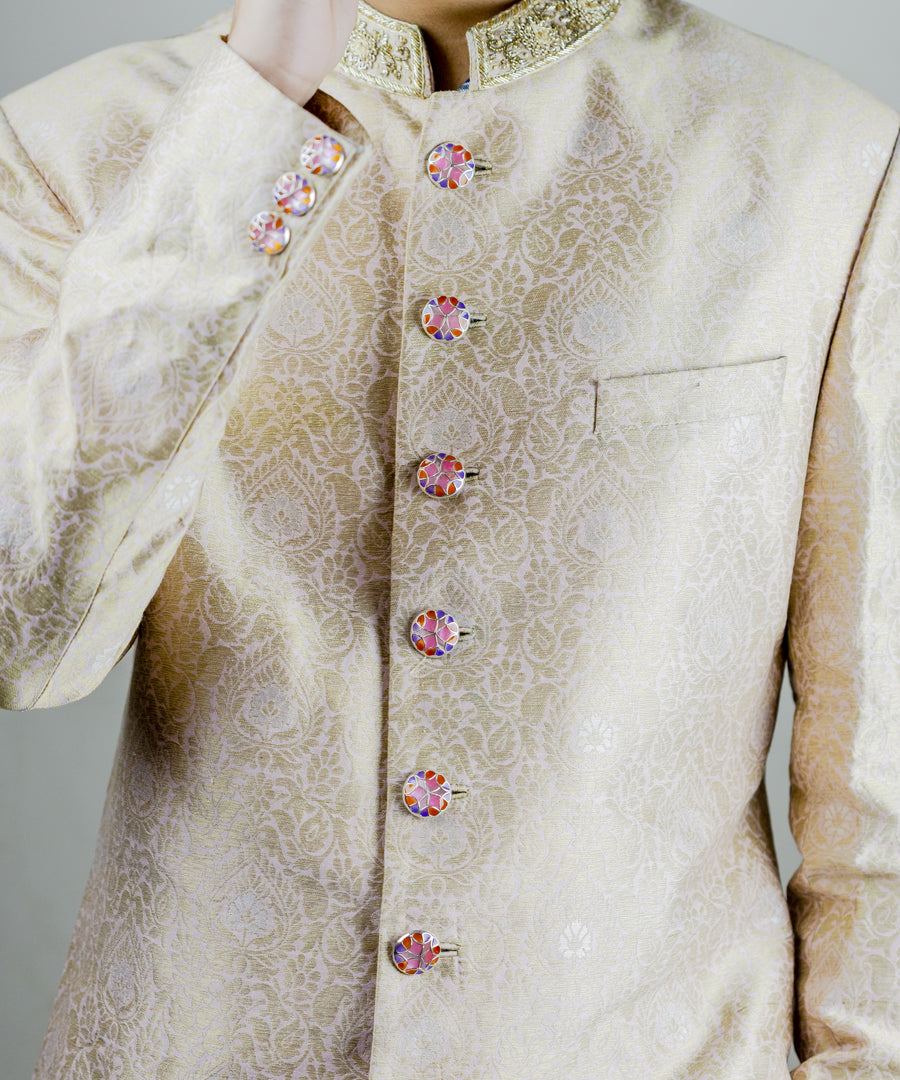 Rust Pink Kaleidoscope Sherwani Buttons