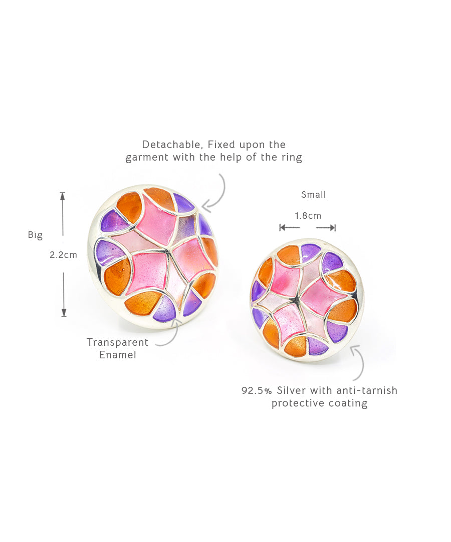 Rust Pink Kaleidoscope Sherwani Buttons