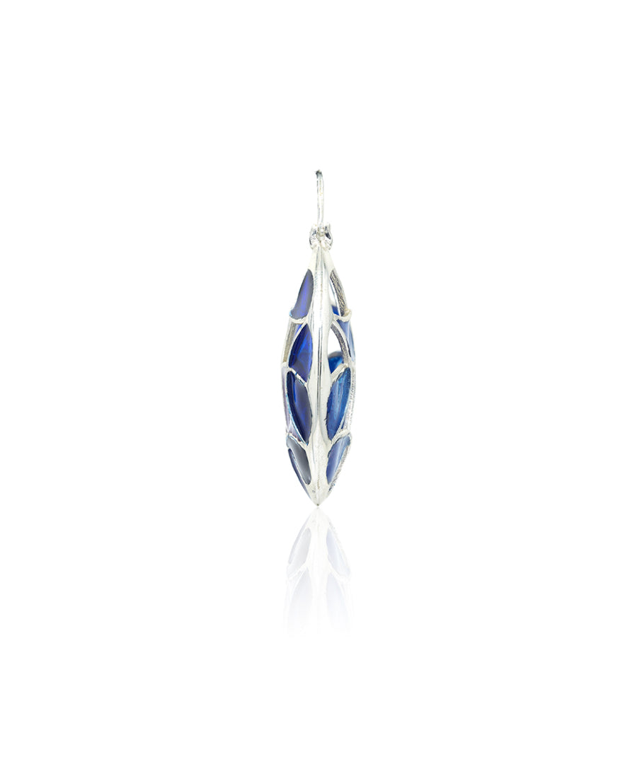Aqua Blue Kaleidoscope Varichrome Hoop Earrings