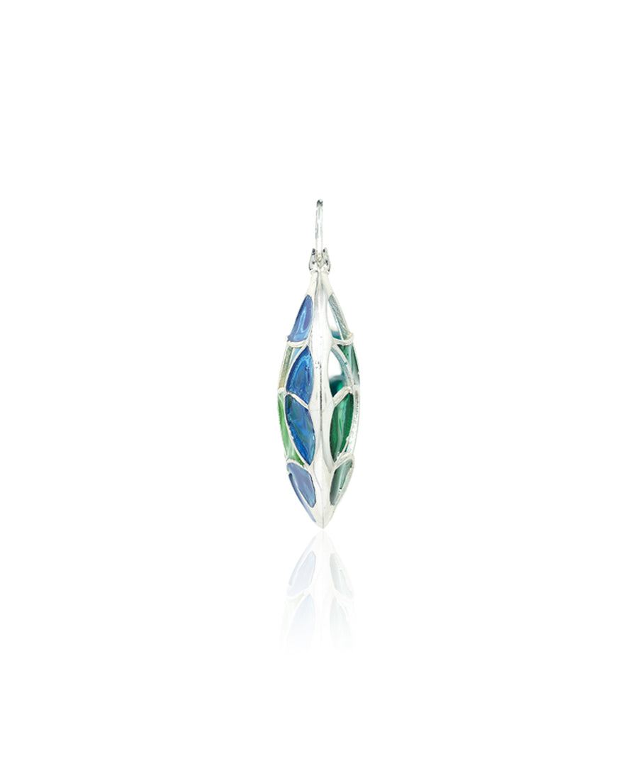 Rama Green Kaleidoscope Varichrome Hoop Earrings