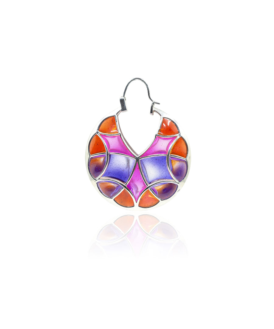 Rust Pink Kaleidoscope Varichrome Hoop Earrings
