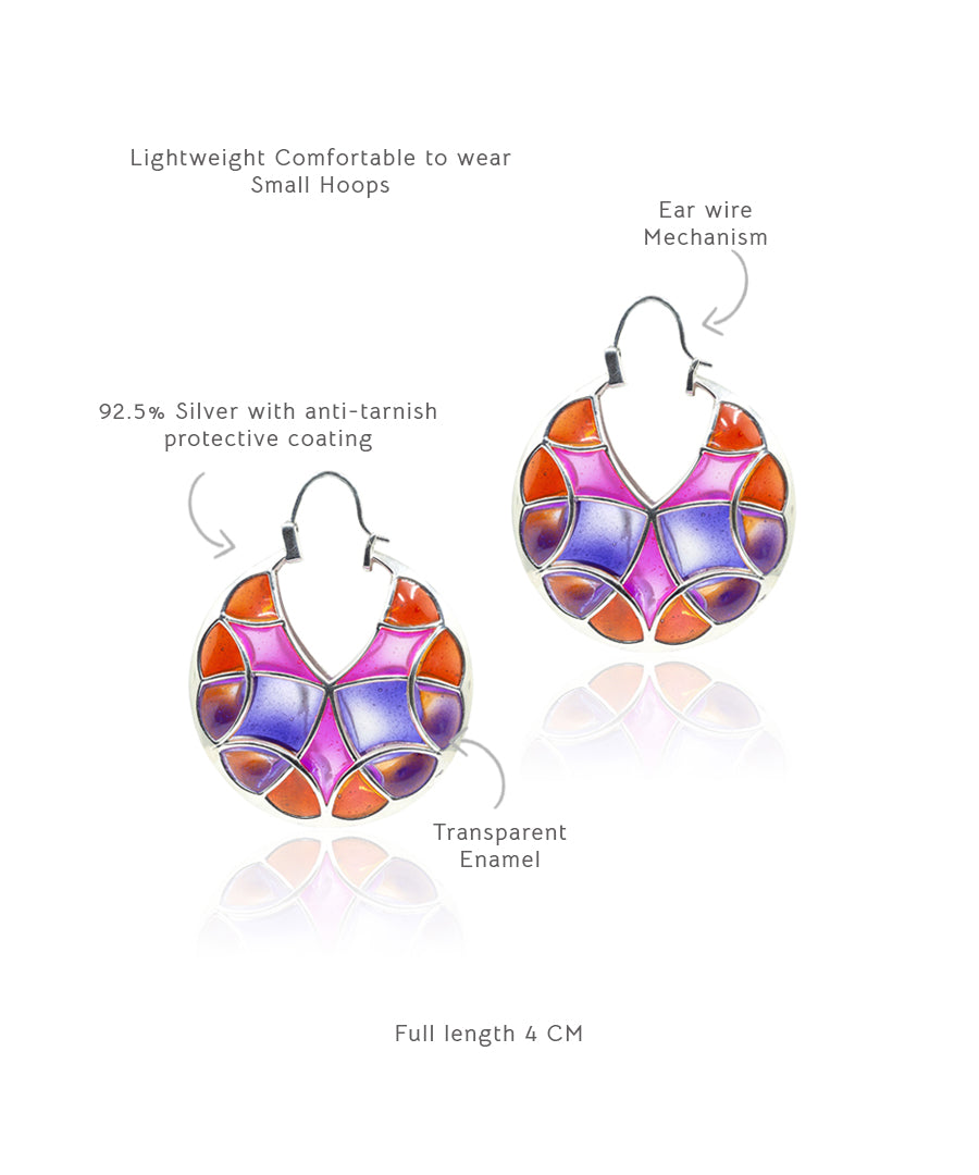 Rust Pink Kaleidoscope Varichrome Hoop Earrings