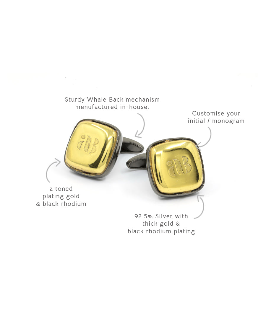Two Toned Bevel Insignia Cufflinks