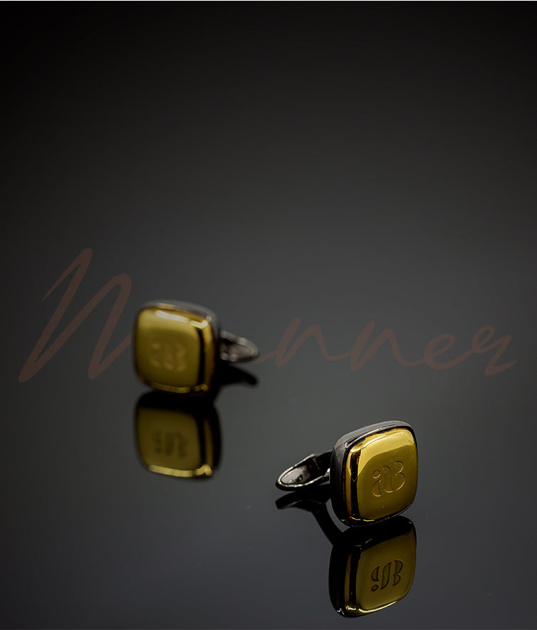Two Toned Bevel Insignia Cufflinks