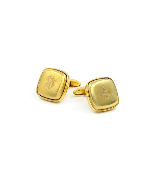 Golden Bevel Insignia Cufflinks