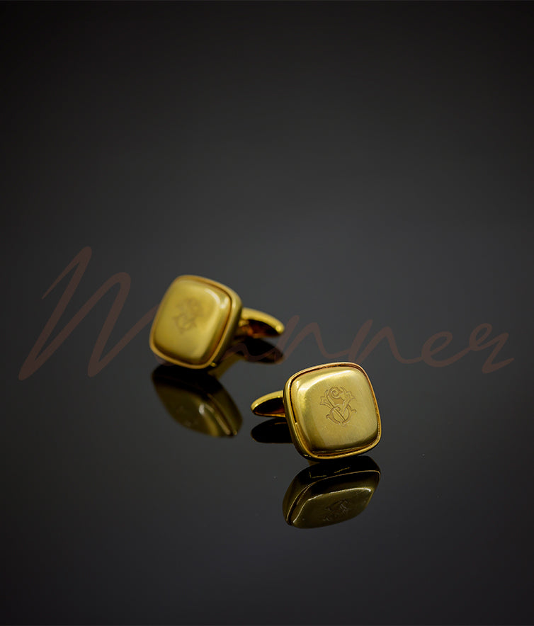 Golden Bevel Insignia Cufflinks