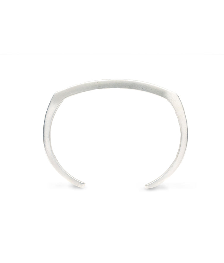Pure silver open cuff bracelet