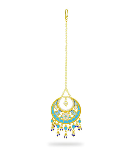 Blue Feroza Pearl Mangtika