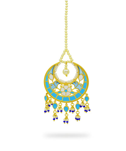 Blue Feroza Pearl Mangtika