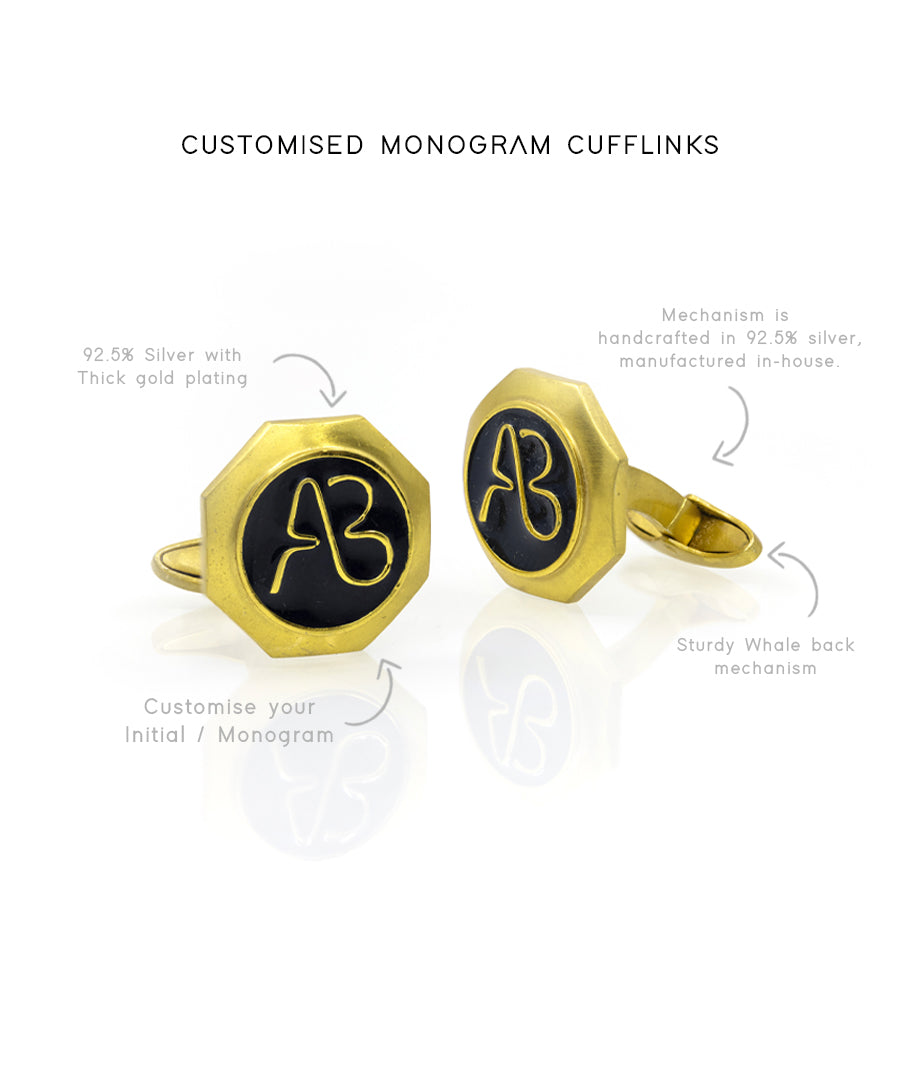 Customised Monogram Cufflinks AB