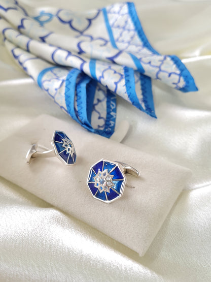 Dhoop Chaon Cufflinks With Pocket Square