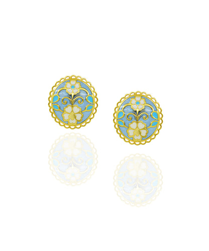 Blue Feroza Keerat Stud Earrings
