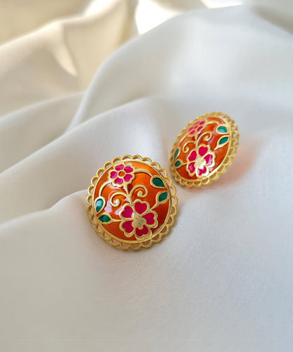 Multi Feroza Phulkari Keerat Stud Earrings