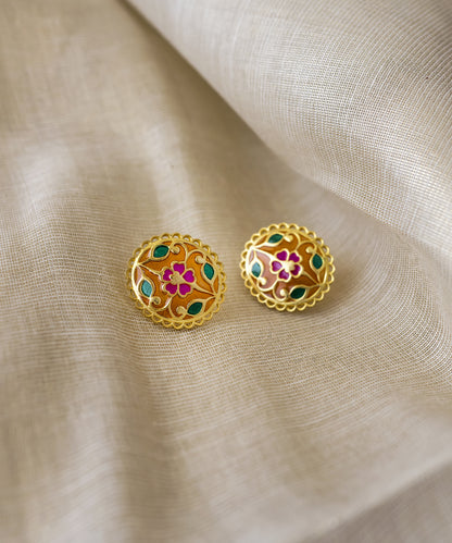 Multi Feroza Phulkari Seerat Stud Earrings