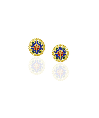 Navy Feroza Seerat Stud Earrings