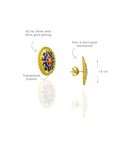 Navy Feroza Seerat Stud Earrings
