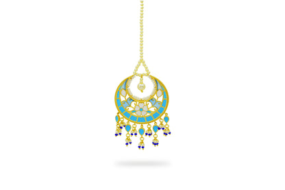 Blue Feroza Pearl Mangtika