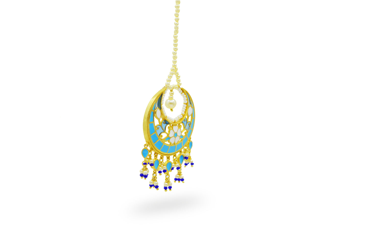 Blue Feroza Pearl Mangtika