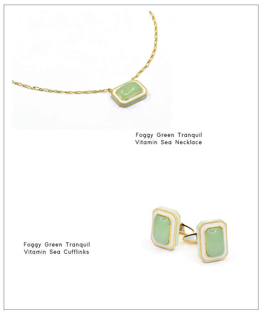 Tranquil Necklace With Cufflinks - Gift Box For Him and Her - Sterling Silver