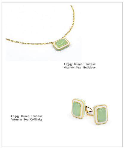 Tranquil Necklace With Cufflinks - Gift Box For Him and Her - Sterling Silver