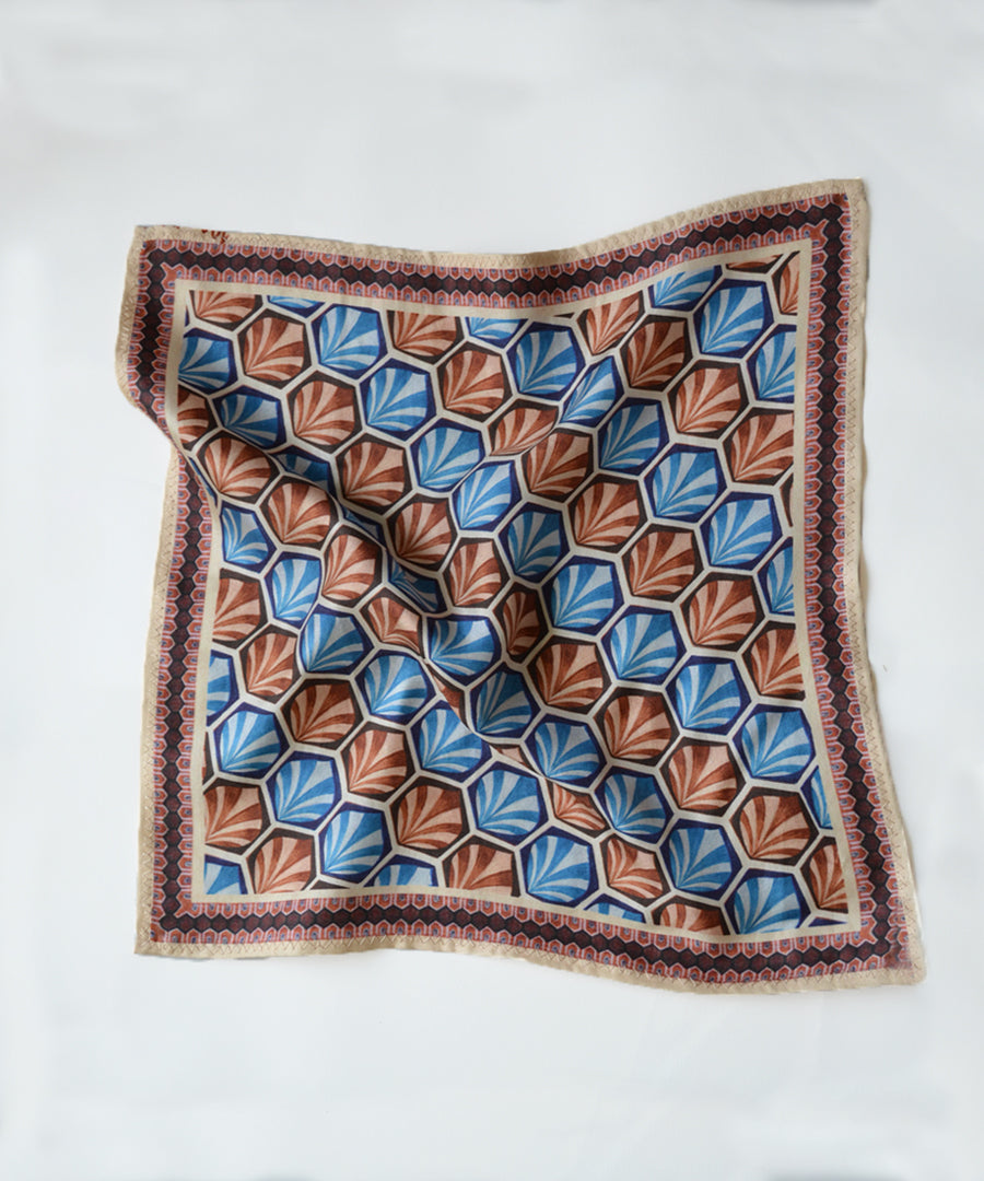 Magnolia Pocket Square Blue