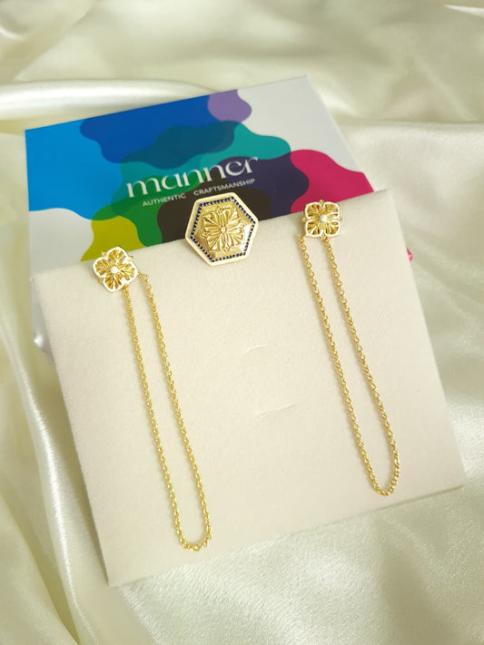 Magnolia Ring & Magnolia Chain Earrings