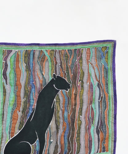 Panther Pocket Square Black