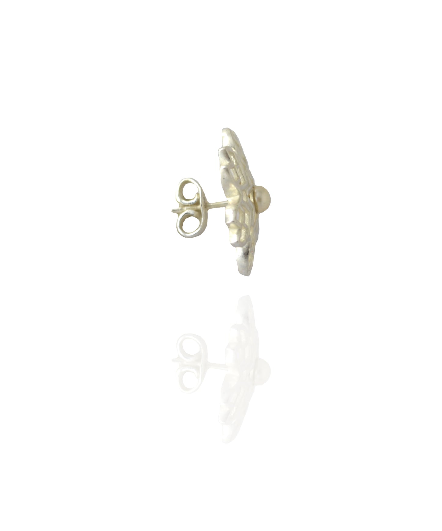 Rakaan - Ranjha Stud Earrings - Handcrafted Silver Finish