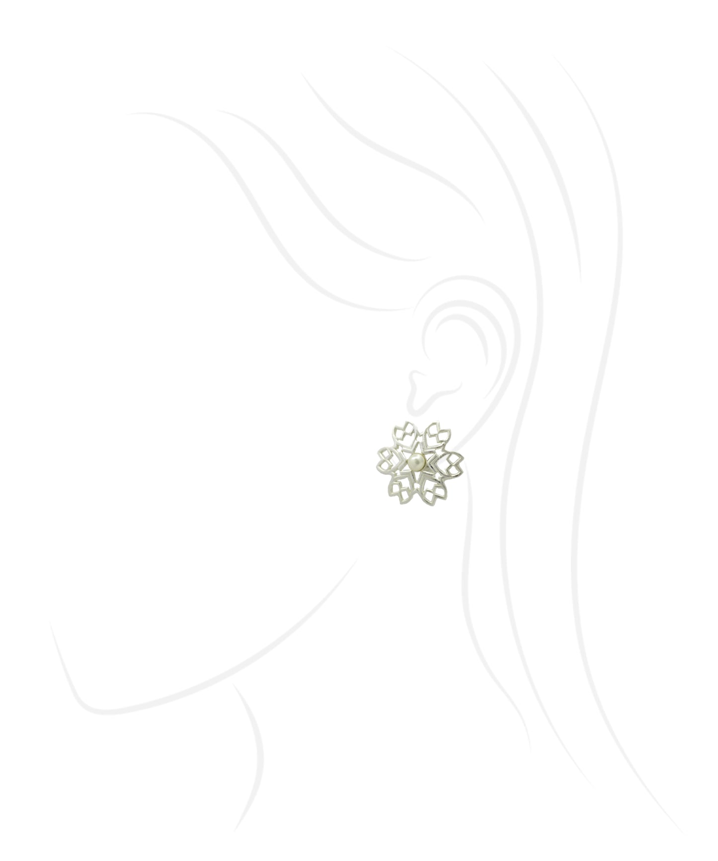 Rakaan - Ranjha Stud Earrings - Handcrafted Silver Finish