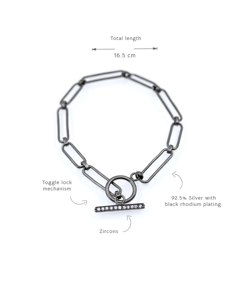 Black Untamed Paperclip Chain Bracelet