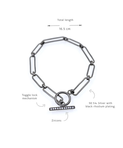 Black Untamed Paperclip Chain Bracelet