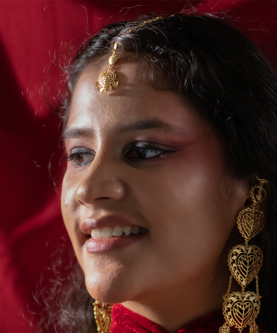Rakaan Mang Tika - Gold Plated - Heart Shaped - Head Jewelry