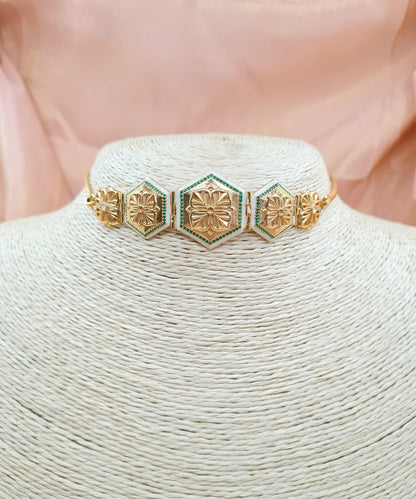 Golden Green Zircon Magnolia Choker Small