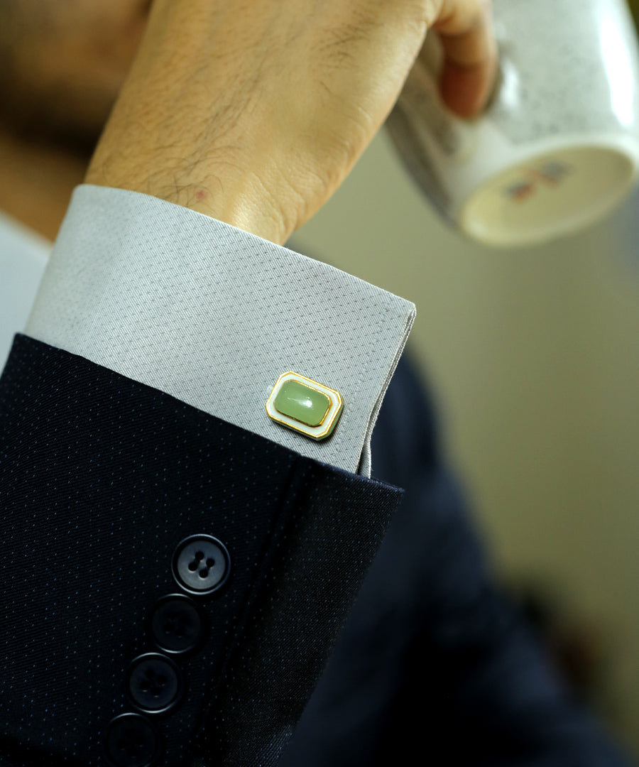 Tranquil Vitamin Sea Cufflinks With Pocket Square
