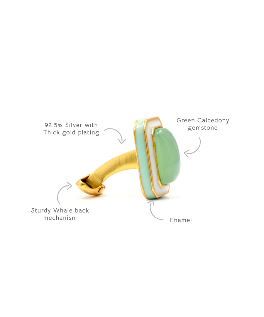 Tranquil Necklace With Cufflinks - Gift Box For Him and Her - Sterling Silver