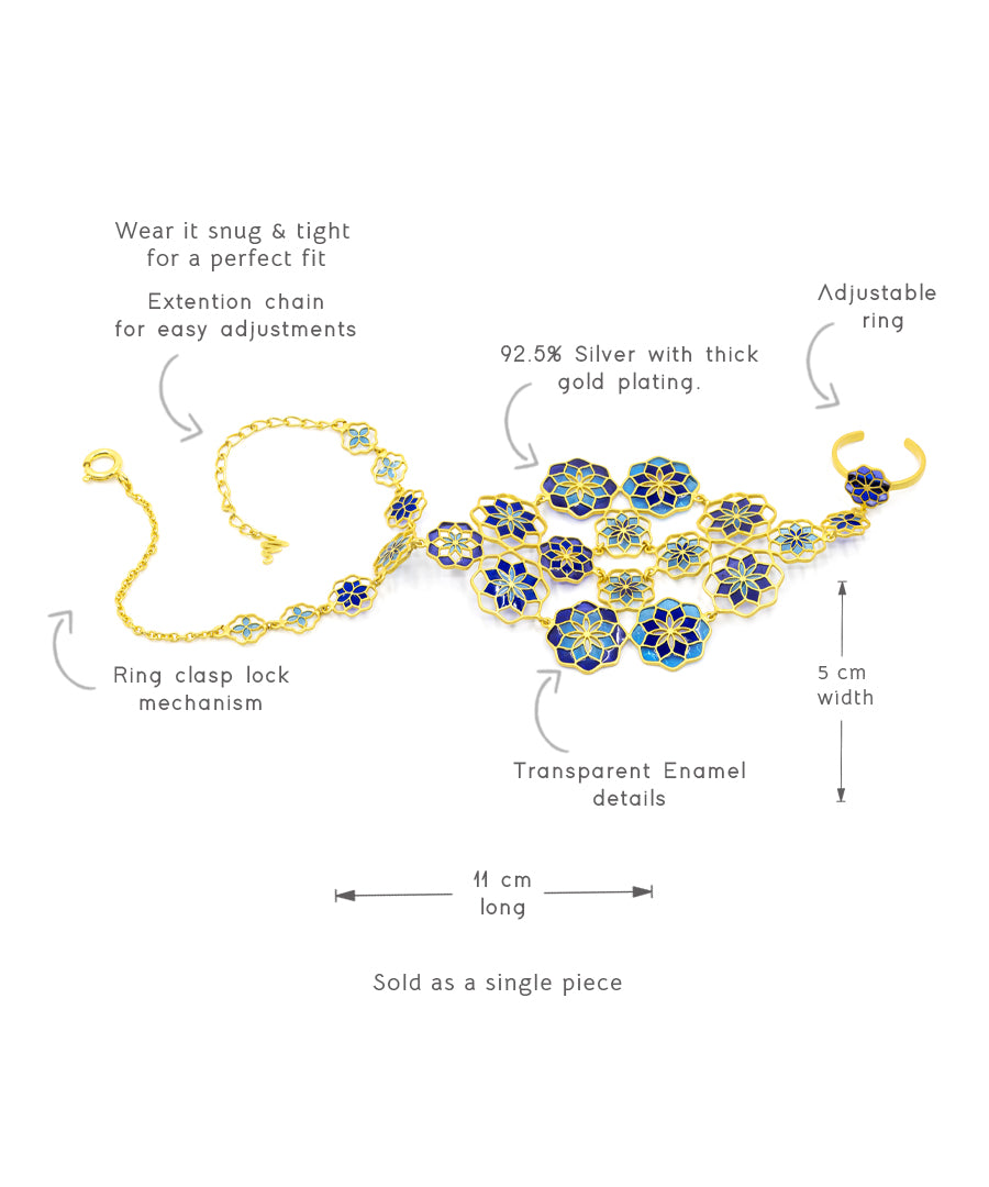 Blue Gul Zuhuur Hathphool Bracelet