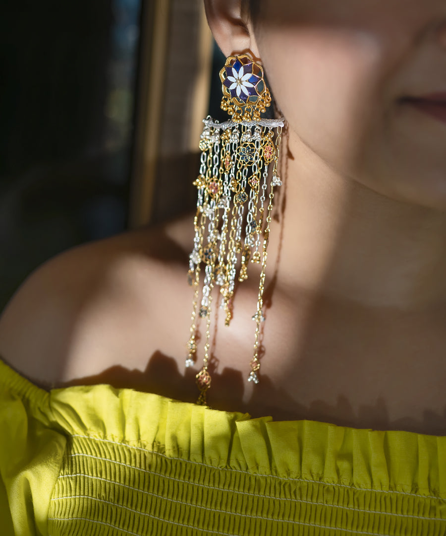 Golden Gul Gulbaari Detachable Chain Earrings Big