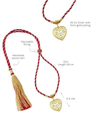 Rakaan Gold-Plated Heart Mini Pendant - Adjustable String