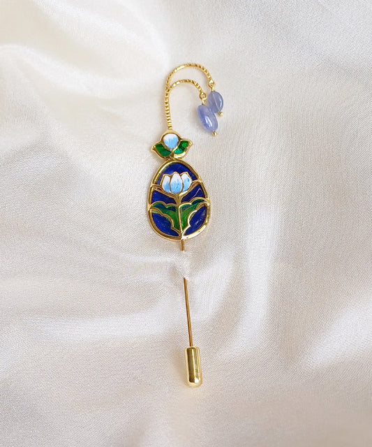 Blue Aks Lotus Lapel Pin