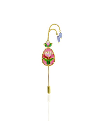 Pink Aks Lotus Lapel Pin-Men's Brooch Pin