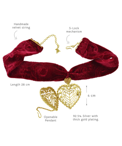 Rakaan Velvet Choker Necklace – Vintage Gold